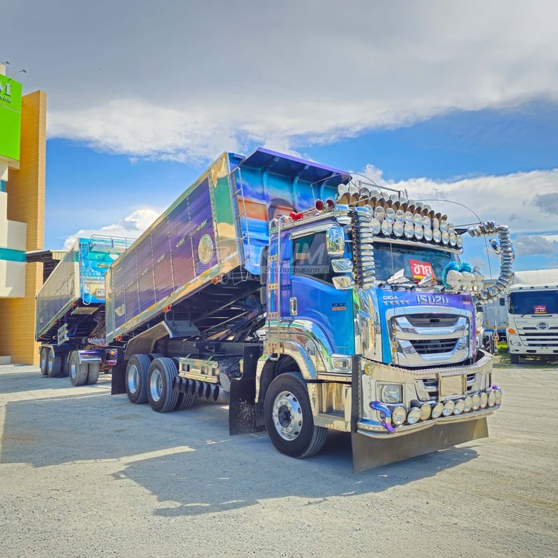 สิบล้อดั้มพ์เกษตร ISUZU FXZ 360 แรงม้า ปี 66 + หางดั๊มพ์ สามเพลา อู่ส.สมบัติ ปี 66 (5236 5237)