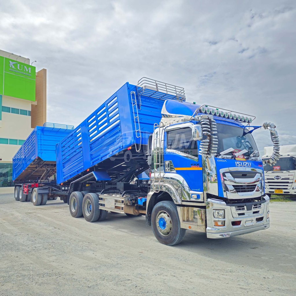 โปรก่อนฤดูกาลเก็บเกี่ยวซื้อ สด ลด 100,000  สีสวยมาก ISUZU FXZ 360 แรงม้า ปี 66 + หางดั้มพ์ สามเพลา อู่เดอะฟินิกซ์ ปี 65  (3502)