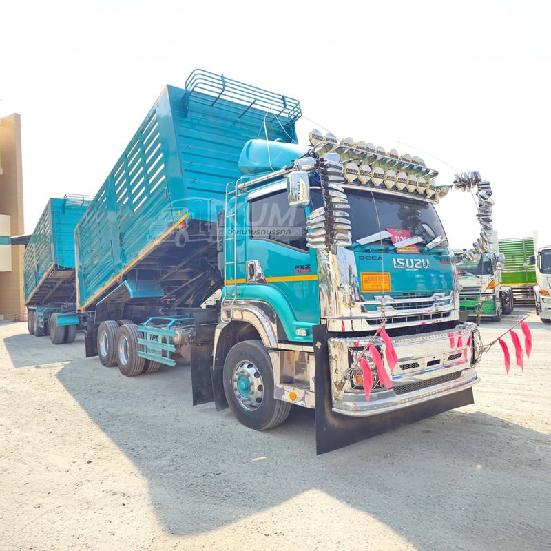 สิบล้อดั้มพ์ ISUZU FXZ 360 แรงม้า ปี 66 + หางดั้มพ์ สามเพลา อู่เดอะฟินิกซ์ ปี 66 (5392 5393)