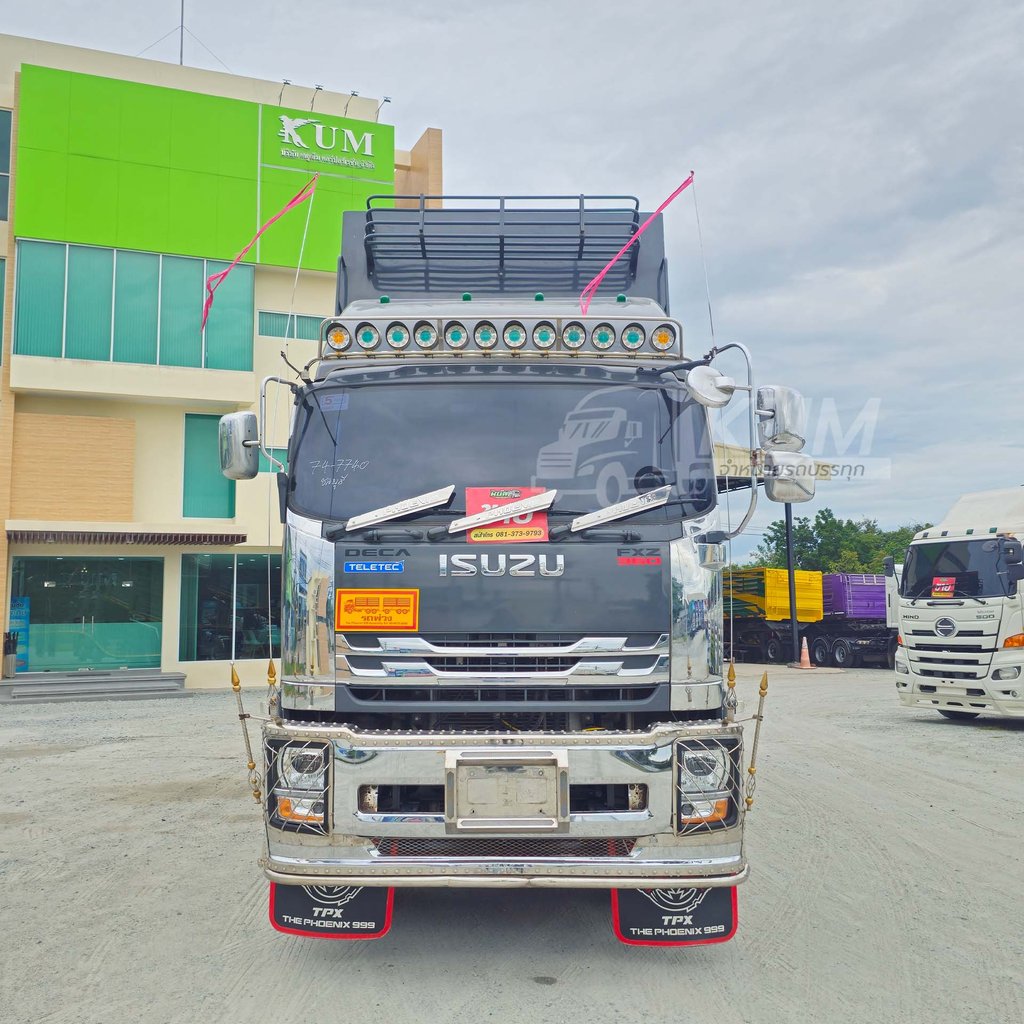 ซื้อสดลด 100,000 สด ลด VAT คอกเกษตรสีเทาแลมโบ ISUZU FXZ 360 แรงม้า ปี 66 + หางดั้มพ์ สามเพลา อู่เดอะฟินิกซ์ ปี 66 (7740 7741)