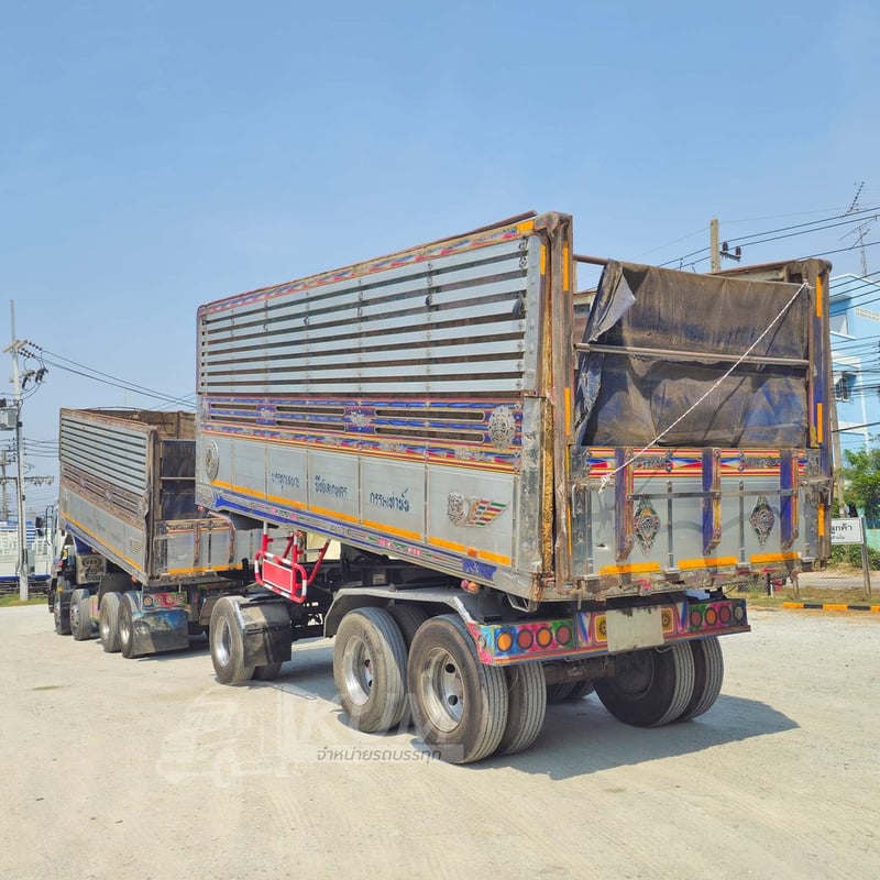 สิบสองล้อดั้มพ์ ISUZU FYH 360 แรง ปี 2555 + หางดั้มพ์ สามเพลา อู่ส.สมบัติ ปี 2557 (0856 2502)