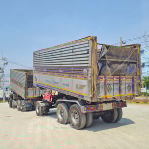 สิบสองล้อดั้มพ์ ISUZU FYH 360 แรง ปี 2555 + หางดั้มพ์ สามเพลา อู่ส.สมบัติ ปี 2557 (0856 2502)