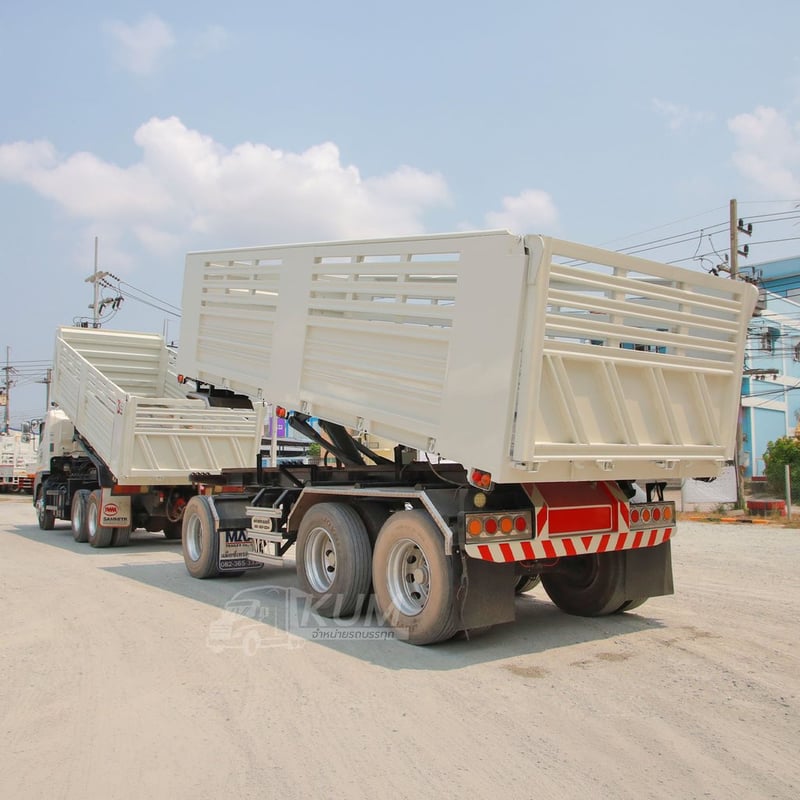 สิบล้อดั้มพ์ HINO FM1A 344 แรง ปี 2560 + หางดั้มพ์ สามเพลา อู่แม็กเทรลเลอร์ ปี 2565 (2539 3778)