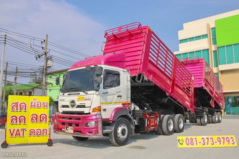 สิบล้อดั้มพ์ HINO FM1A 344 แรง ปี 2565 + หางดั้ม สามเพลา อู่พิรุธ ปี 2565 (0932 0933)
