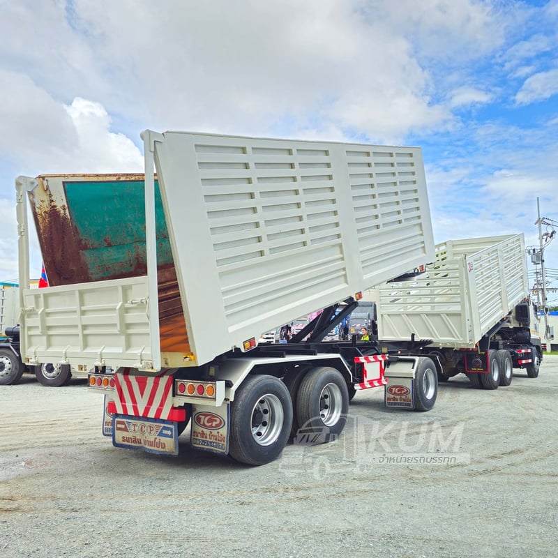 สิบล้อดั้มพ์ HINO VICTOR 500 344 แรงม้า ปี 66 +หางดั้มพ์ สามเพลา อู่ธนาสิน ปี 66 (7371 9338)