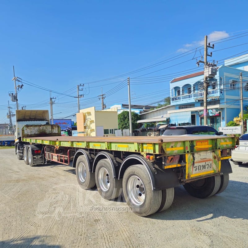 สิบล้อหัวลาก HINO FM 344 แรง ปี 56 + หางพื้นเรียบ สามเพลา อู่BLT ปี 58 (3339 7339)