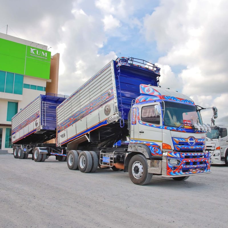 สิบล้อดั้มพ์ HINO FM1A 344 แรง ปี 2561 + หางดั้มพ์ อู่เดอะฟินิกซ์ ปี 2561 (3362 3363)