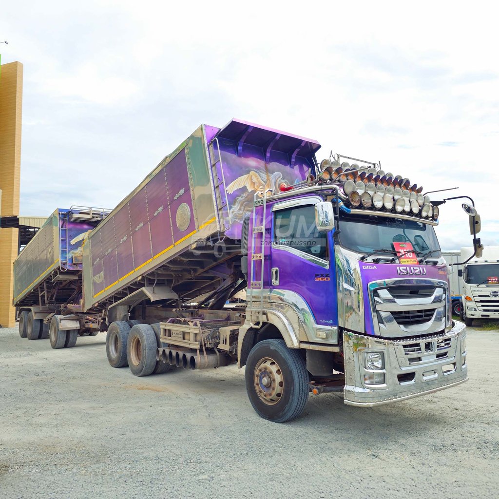 ซื้อสดลด 100,000 สิบล้อดั้มพ์ ISUZU FXZ 360 ปี 65 + หางดั้มพ์ สามเพลา อู่ ส.สมบัติ ปี 65 (2868 2869)