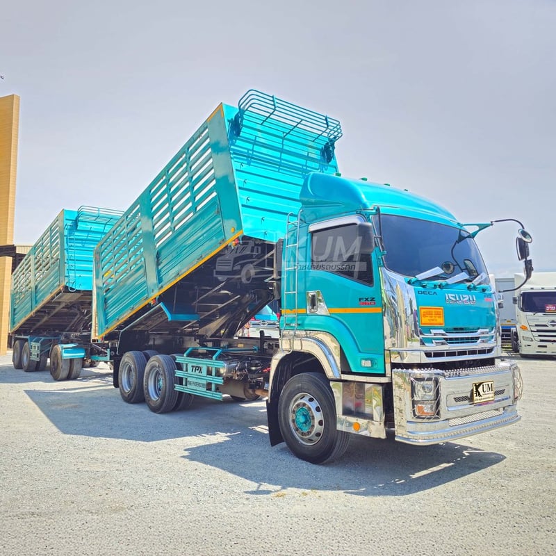 สิบล้อดั้มพ์ ISUZU FXZ 360 แรงม้า ปี 66 + หางดั้มพ์ สามเพลา อู่เดอะฟินิกซ์ ปี 66 (5392 5393)