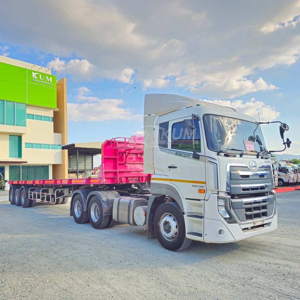 สิบล้อหัวลาก UD GWE 390 แรง ปี 2565 หางพื้นเรียบ สามเพลา อู่พนัส ปี 2565 (2258 2259)