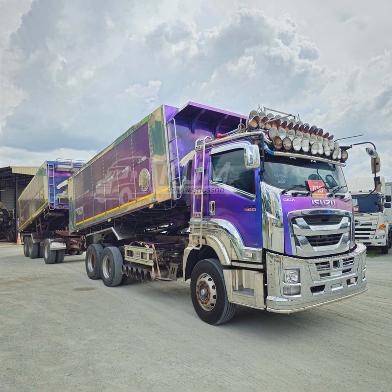 สิบล้อดั้มพ์ ISUZU FXZ 360 ปี 65 + หางดั้มพ์ สามเพลา อู่ ส.สมบัติ ปี 65 (2868 2869)