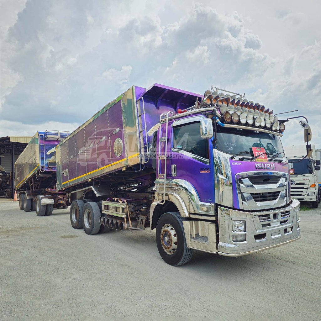 สด ลด VAT สิบล้อดั้มพ์ ISUZU FXZ 360 ปี 65 + หางดั้มพ์ สามเพลา อู่ ส.สมบัติ ปี 65 (2868 2869)