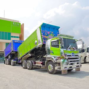 สิบล้อดั้มพ์ HINO FM1A 344 แรง ปี 2566 + หางดั้มพ์ สามเพลา อู่ ส.สมบัติ ปี 2566 (5902 5237)