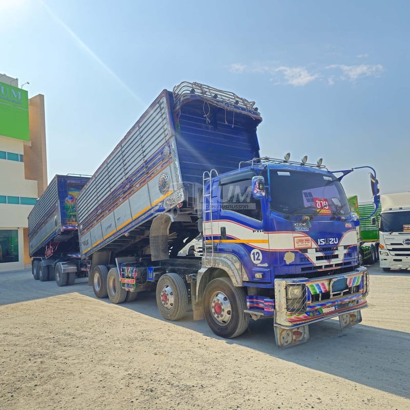 *ราคาตัด* สิบสองล้อดั้มพ์ ISUZU FYH 360 แรง ปี 2557 + หางดั้มพ์ สามเพลา อู่ ส.สมบัติ ปี 2557  (2486 2485)