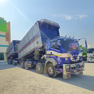 *ราคาตัด* สิบสองล้อดั้มพ์ ISUZU FYH 360 แรง ปี 2557 + หางดั้มพ์ สามเพลา อู่ ส.สมบัติ ปี 2557  (2486 2485)