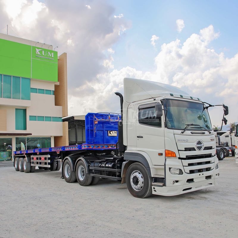 สิบล้อหัวลาก HINO FM2P 380 แรง ปี 2565 +หางพื้นเรียบ สามเพลา อู่ CTT ปี 2565 (1202 1885)