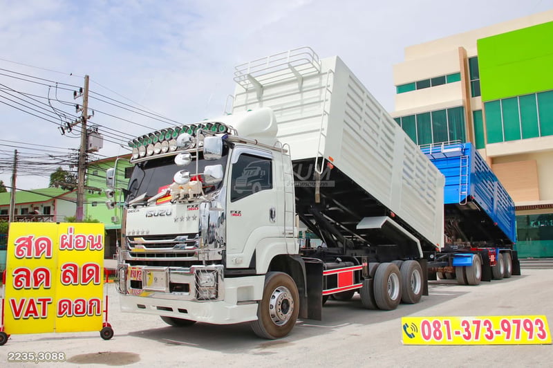 สิบล้อดั้มพ์ ISUZU FXZ 360 ปี 2565 + หางดั้มพ์ สามเพลา อู่เดอะฟินิกซ์ ปี 2565 (2235 3088)