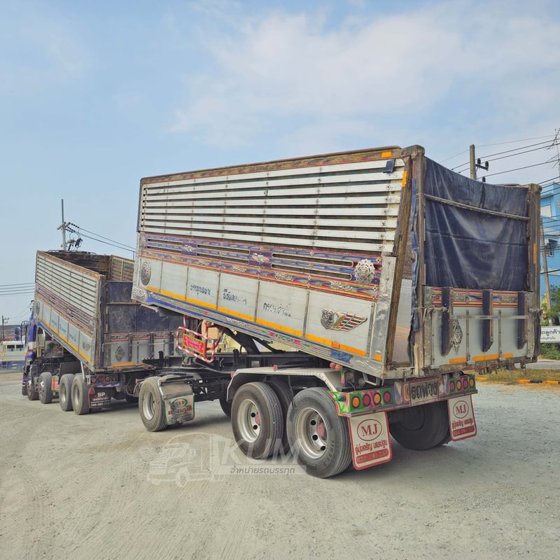 สิบสองล้อดั้มพ์ ISUZU FYH 360 แรง ปี 2557 + หางดั้มพ์ สามเพลา  อู่ส.สมบัติ ปี 2557 (8789 8190)