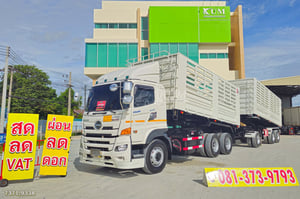 สิบล้อดั้มพ์ HINO VICTOR 500 344 แรงม้า ปี 66 +หางดั้มพ์ สามเพลา อู่ธนาสิน ปี 66 (7371 9338)