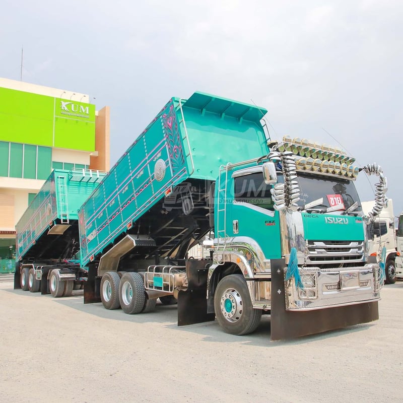 สิบล้อดั้มพ์ ISUZU FXZ 360 แรง ปี 2565 + หางดั้มพ์ สามเพลา อู่สหะกิจ ปี 2565 (1245 1246)