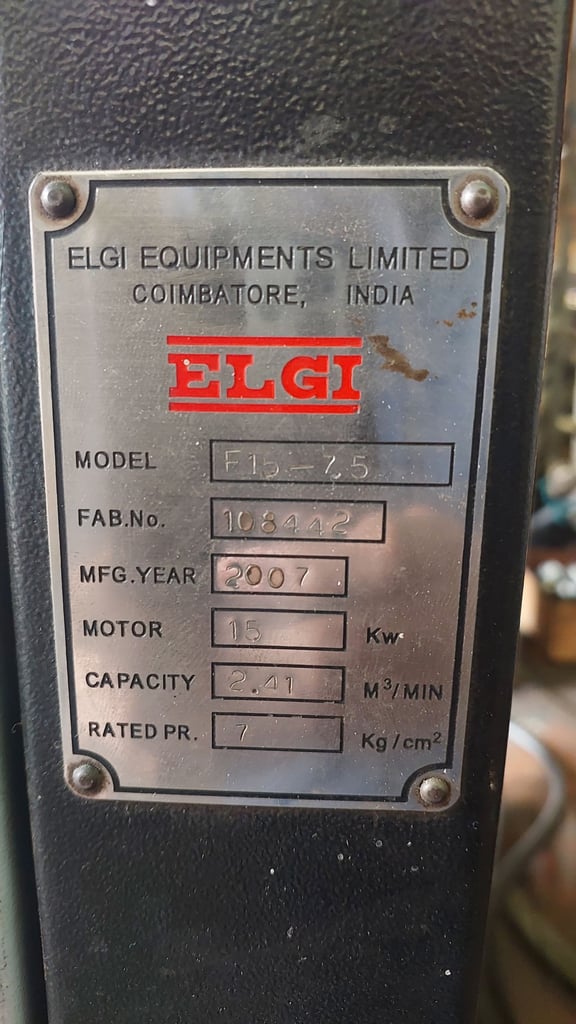 ปั๊มลมสกรู ELGI 20 แรงม้า ปั๊มลมสกรู ELGI 20 แรงม้า